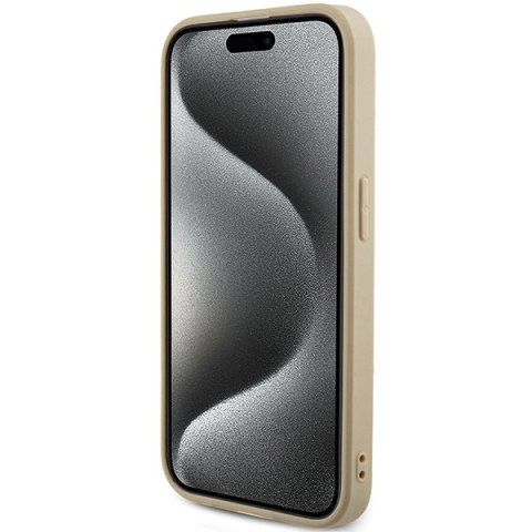 Etui na telefon iPhone 14 Pro Max Guess złote Saffiano Iridescent