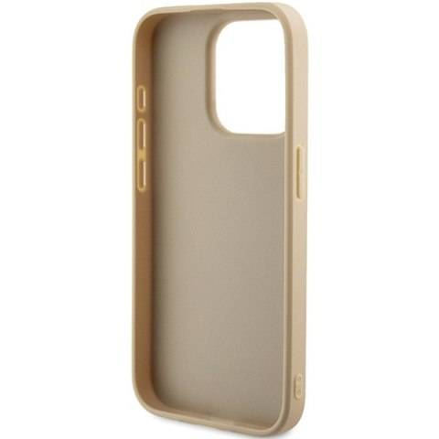 Etui na telefon iPhone 14 Pro Max Guess złote Saffiano Iridescent