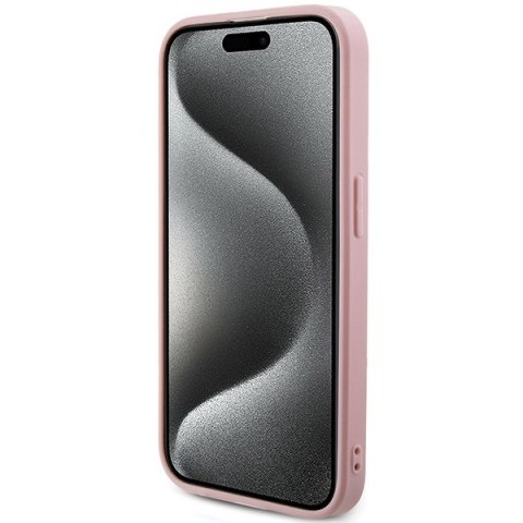 Etui na telefon iPhone 14 Pro Max Guess różowe Saffiano Iridescent