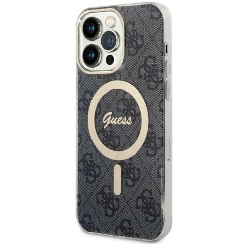 Etui na telefon iPhone 14 Pro Max Guess 4G MagSafe czarne