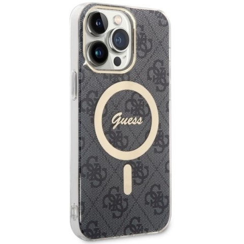 Etui na telefon iPhone 14 Pro Max Guess 4G MagSafe czarne