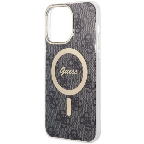 Etui na telefon iPhone 14 Pro Max Guess 4G MagSafe czarne