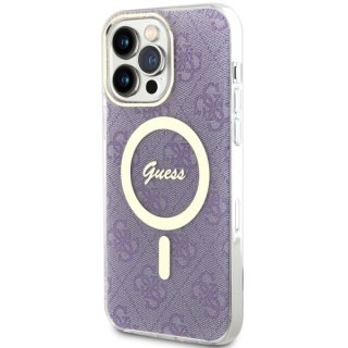 Etui iPhone 14 Pro Max Guess 4G MagSafe purpurowe