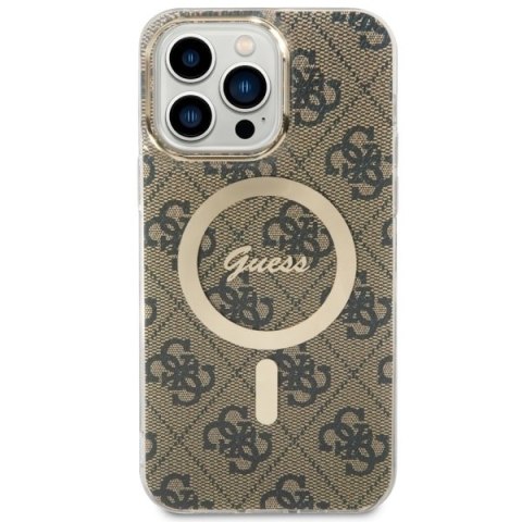 Etui iPhone 14 Pro Max Guess 4G MagSafe brązowe