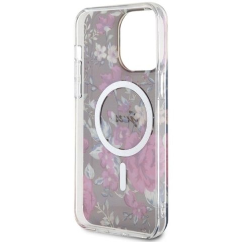 Etui na telefon iPhone 14 Pro Max Guess Flower MagSafe zielone