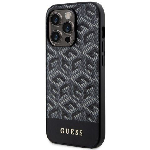 Etui iPhone 14 Pro Max Guess GCube Stripes MagSafe czarne