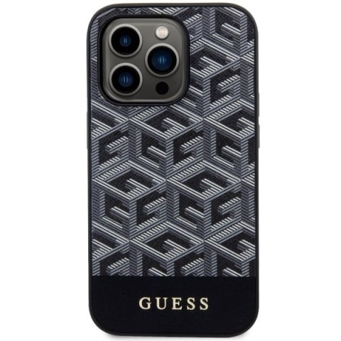 Etui iPhone 14 Pro Max Guess GCube Stripes MagSafe czarne