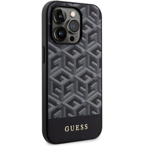 Etui iPhone 14 Pro Max Guess GCube Stripes MagSafe czarne