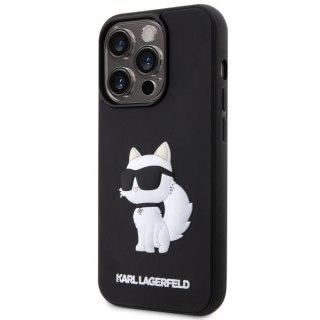 Etui iPhone 14 Pro Max Karl Lagerfeld czarne Rubber Choupette 3D