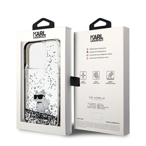 Etui na telefon iPhone 14 Pro Max Karl Lagerfeld Choupette przezroczyste