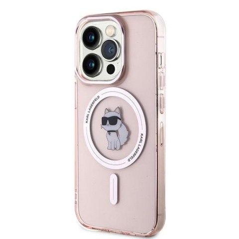 Etui na telefon iPhone 14 Pro Max Karl Lagerfeld Choupette MagSafe różowe