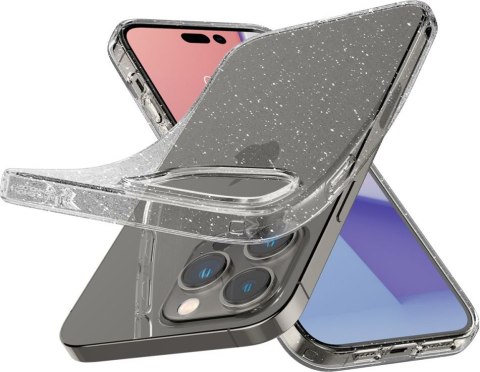 Etui na telefon iPhone 14 Pro Spigen Liquid Crystal przezroczyste brokatowe