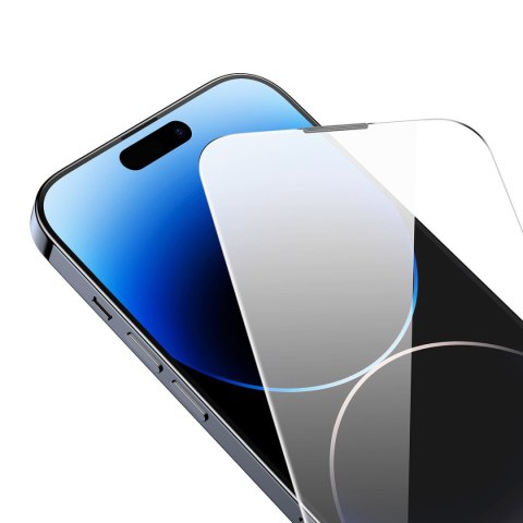 Szkło hartowane iPhone 14 Pro Max Baseus 0.3mm Glass z filtrem przeciwpyłowym + ramka montażowa