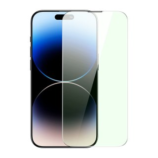 Szkło hartowane Baseus Anti Blue Light 0.3mm Glass Apple iPhone 14 Pro Max z filtrem przeciwpyłowym + ramka montażowa