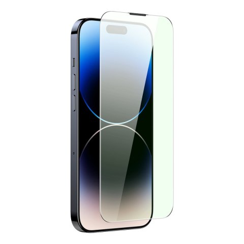 Szkło hartowane iPhone 14 Pro Max Baseus Anti Blue Light 0.3mm Glass z filtrem przeciwpyłowym + ramka montażowa