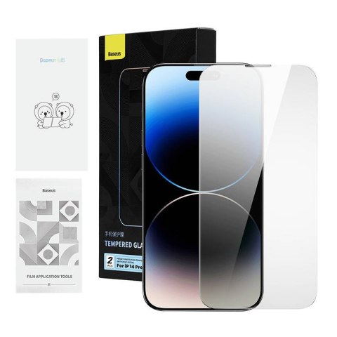 Szkło hartowane iPhone 14 Pro Max Baseus Crystal + zestaw czyszczący