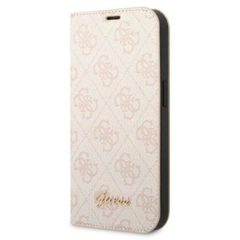 Etui na telefon iPhone 14 Pro Guess GUBKP14LHG4SHP różowy book 4G