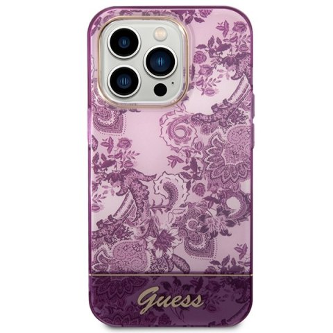 Etui na telefon iPhone 14 Pro Guess fuksjowe hardcase Porcelain Collection