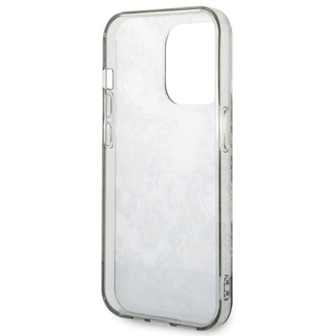 Etui na telefon iPhone 14 Pro Guess szare hardcase Porcelain Collection