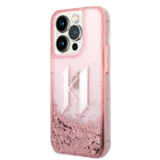 Etui na telefon iPhone 14 Pro Karl Lagerfeld różowe hardcase Liquid Glitter