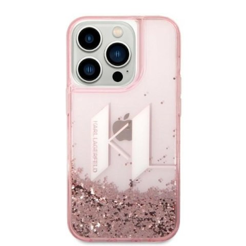 Etui na telefon iPhone 14 Pro Karl Lagerfeld różowe hardcase Liquid Glitter