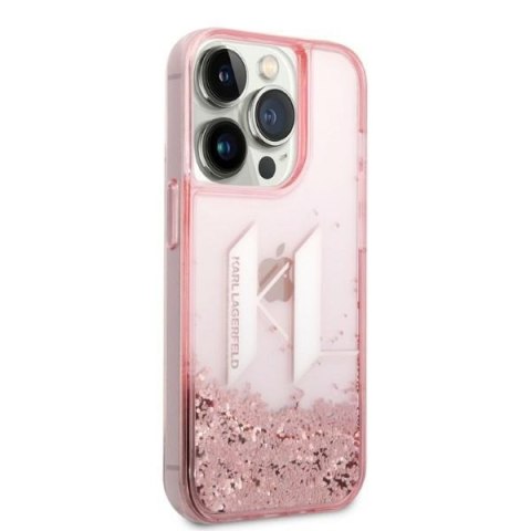 Etui na telefon iPhone 14 Pro Karl Lagerfeld różowe hardcase Liquid Glitter