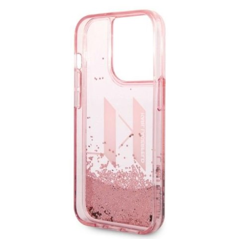 Etui na telefon iPhone 14 Pro Karl Lagerfeld różowe hardcase Liquid Glitter