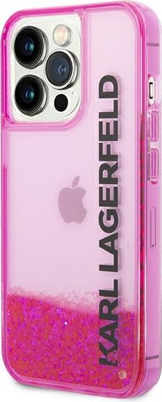 Etui na telefon iPhone 14 Pro Karl Lagerfeld różowe hardcase Glitter