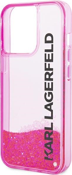 Etui na telefon iPhone 14 Pro Karl Lagerfeld różowe hardcase Glitter