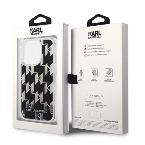 Etui na telefon iPhone 14 Pro Karl Lagerfeld czarne hardcase Monogram