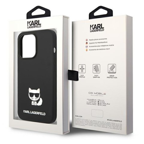 Etui na telefon iPhone 14 Pro Karl Lagerfeld Choupette czarne hardcase