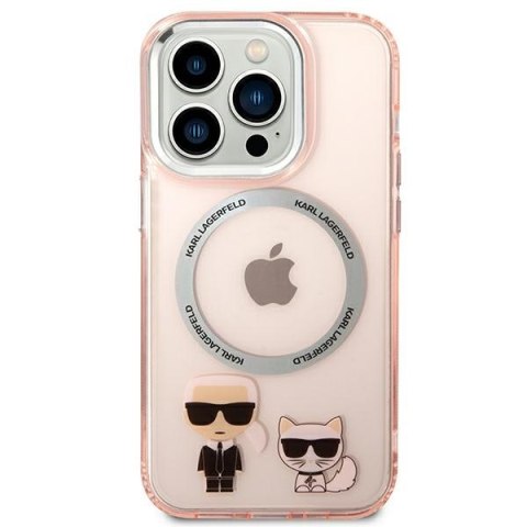 Etui na telefon iPhone 14 Pro Karl Lagerfeld MagSafe różowe hardcase