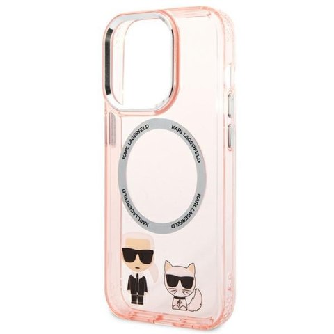 Etui na telefon iPhone 14 Pro Karl Lagerfeld MagSafe różowe hardcase