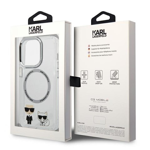 Etui na telefon iPhone 14 Pro Karl Lagerfeld transparentne MagSafe