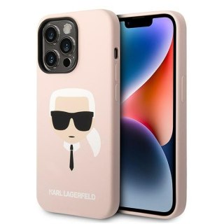 Etui na telefon iPhone 14 Pro Karl Lagerfeld jasnoróżowe MagSafe