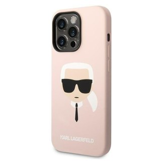 Etui na telefon iPhone 14 Pro Karl Lagerfeld jasnoróżowe MagSafe