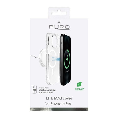 Etui na telefon iPhone 14 Pro PURO LITEMAG MagSafe przezroczyste