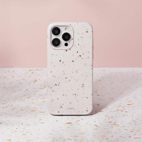 Etui na telefon iPhone 14 Pro UNIQ Coehl Terrazzo piaskowy