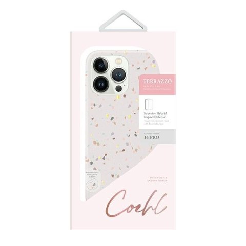 Etui na telefon iPhone 14 Pro UNIQ Coehl Terrazzo piaskowy