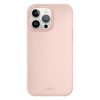 Etui na telefon iPhone 14 Pro UNIQ Lino różowy - elegancka ochrona