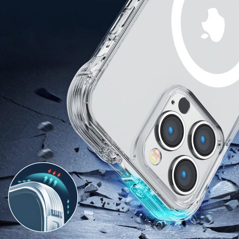 Etui na telefon iPhone 14 Joyroom przezroczyste MagSafe Magnetic Defender