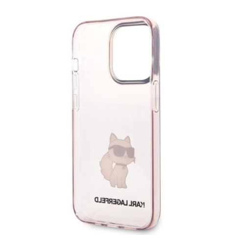 Etui na telefon iPhone 14 Pro Karl Lagerfeld Choupette różowe hardcase