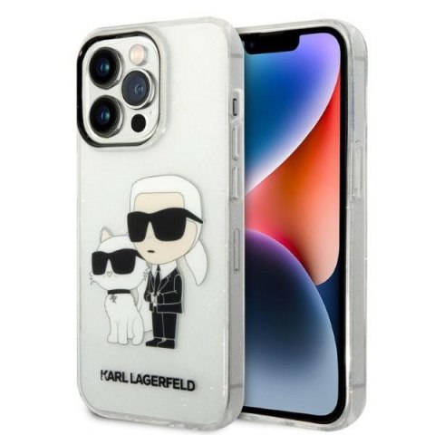 Etui na telefon iPhone 14 Pro Karl Lagerfeld transparentne hardcase GLIT NFT