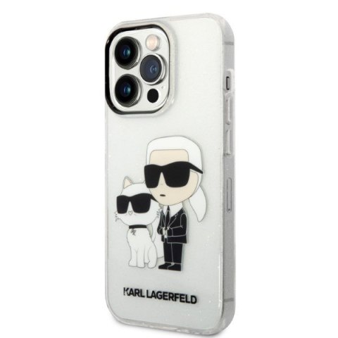 Etui na telefon iPhone 14 Pro Karl Lagerfeld transparentne hardcase GLIT NFT