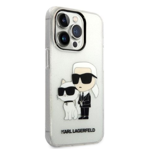 Etui na telefon iPhone 14 Pro Karl Lagerfeld transparentne hardcase GLIT NFT