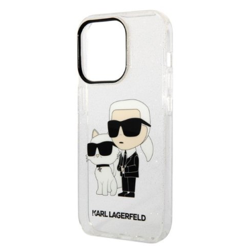 Etui na telefon iPhone 14 Pro Karl Lagerfeld transparentne hardcase GLIT NFT