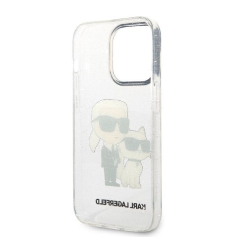 Etui na telefon iPhone 14 Pro Karl Lagerfeld transparentne hardcase GLIT NFT