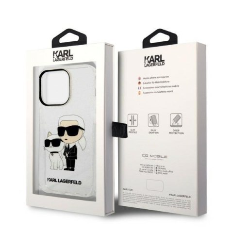 Etui na telefon iPhone 14 Pro Karl Lagerfeld transparentne hardcase GLIT NFT