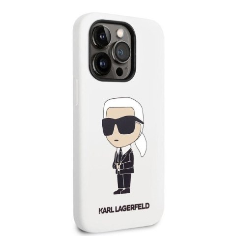 Etui na telefon iPhone 14 Pro Karl Lagerfeld białe silikonowe hardcase