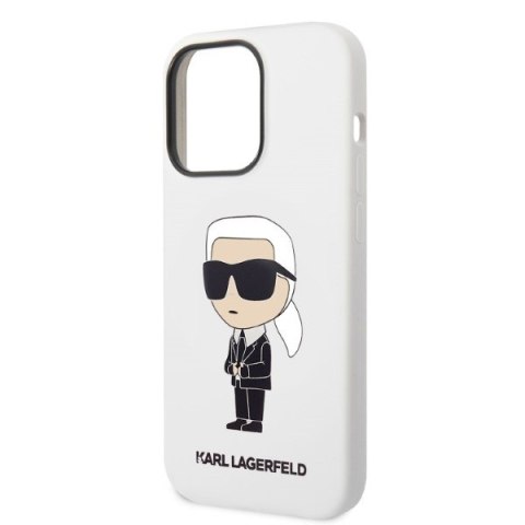 Etui na telefon iPhone 14 Pro Karl Lagerfeld białe silikonowe hardcase